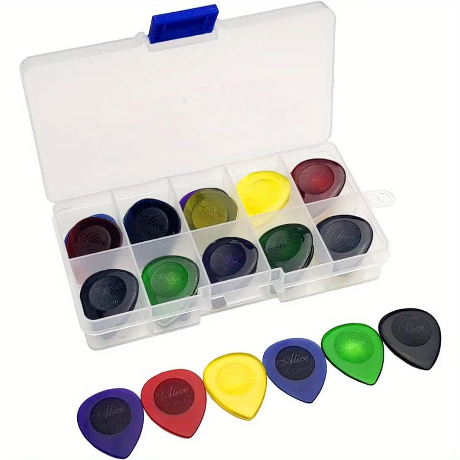 30/50 pezzi Alice durevole trasparente plettro per chitarra pesante basso rock plettro 1.0/2.0/3.0 mm con scatola di immagazzinaggio custodia per plettro JXB