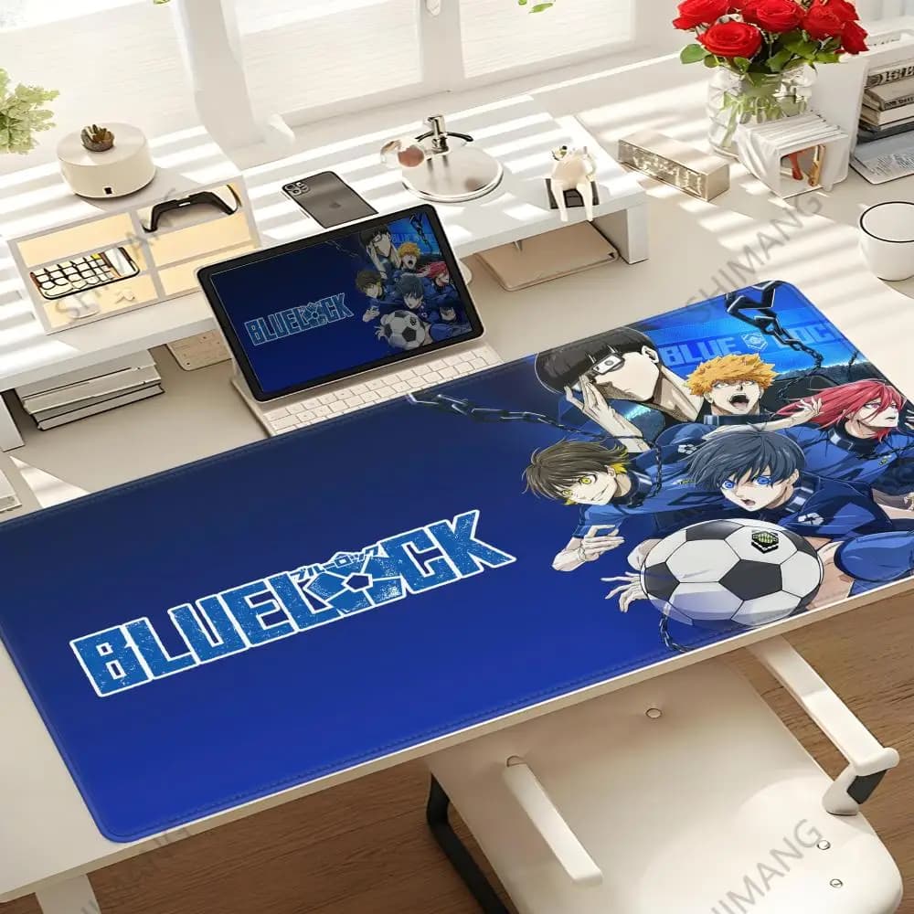 Tappetino per mouse Japan Anime Blue Lock Nagi Seishiro Mousepad PC Gamer Tappetino per tastiera Tappetino per tastiera in bianco e nero Accessori per giochi per laptop Tappetino da scrivania