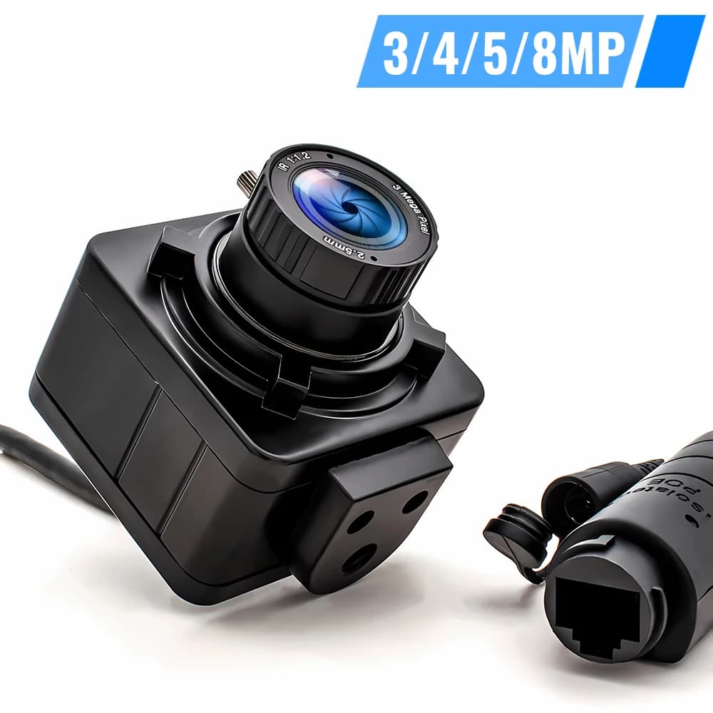 WGWK 4K Telecamera IP 3/4/5/8MP CMOS POE48V Mini scatola di metallo Obiettivo varifocale manuale Sicurezza in streaming live digitale Webcam CCTV industriale
