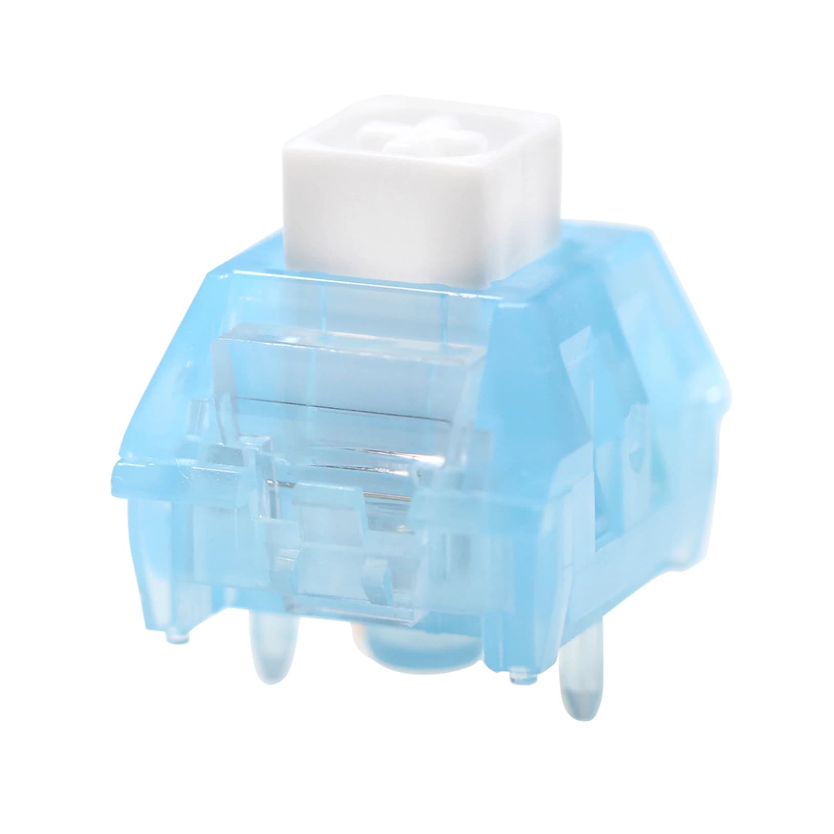 Switch Kailh BOX V2 Arctic Fox per tastiera meccanica da gaming, stelo MX a 5 pin, PC POM, effetto clicky, blu bianco, molla lunga