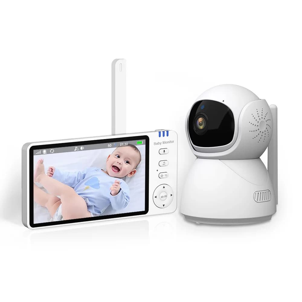 Monitor per bambini da 5 pollici, nuovo monitor per bambini HD con visione notturna a infrarossi, baby sitter wireless
