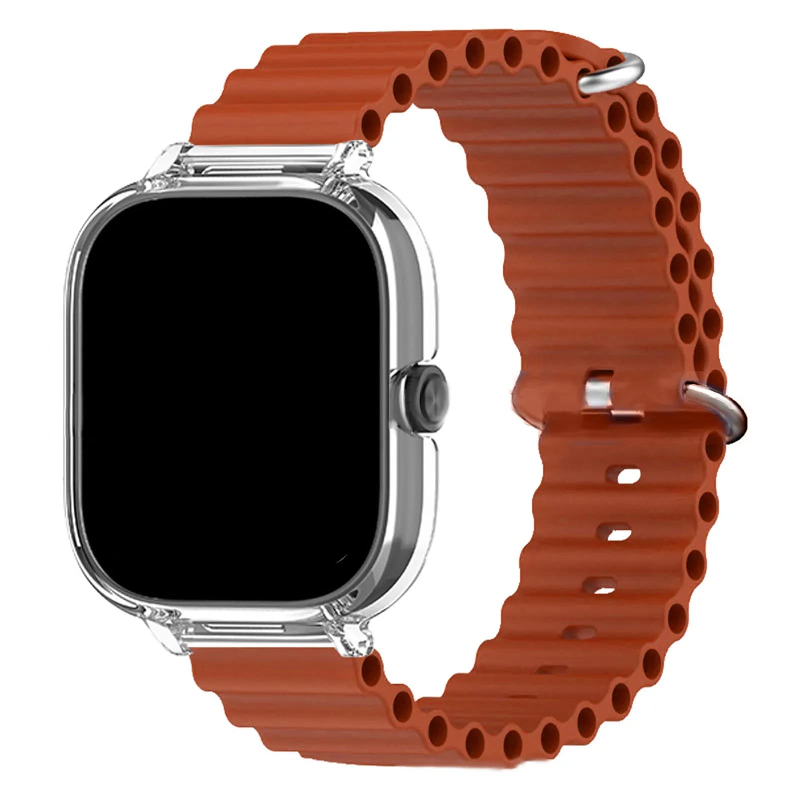 Cinturino di ricambio Custodia per PC morbida e trasparente Installazione semplice Cinturino per orologio in silicone traspirante a sgancio rapido per smartwatch