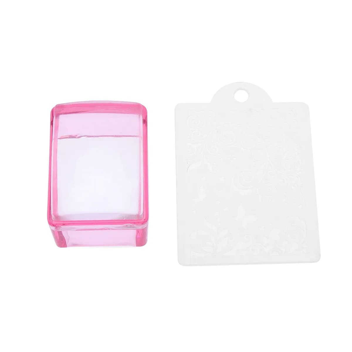Clear Nail Art Stamper Set Silicone Manicure Stamping Tool with Scraper for DIY Nail Polish Transfer Professional Results