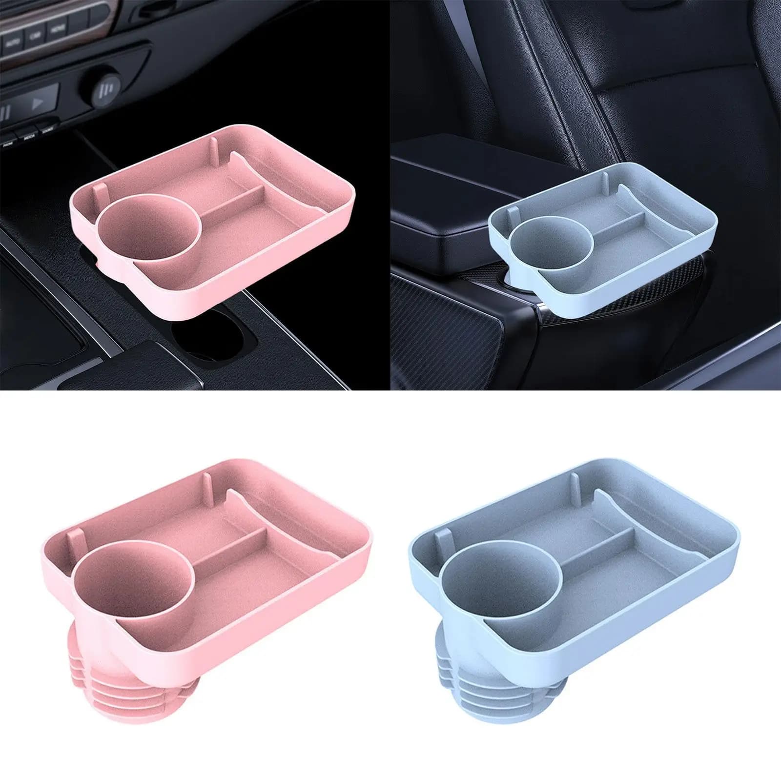 Vassoio per Seggiolino Auto per Bambini, Accessorio Auto da Viaggio, Stabile, in Silicone, Facile Installazione con Supporto per Telefono, Vassoio Multifunzione per Auto