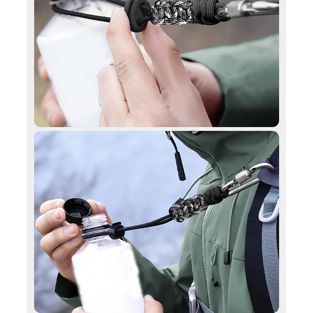 Clip a molla in lega di alluminio per borraccia, per zaino idrico, campeggio, escursionismo, 22 cm, leggero