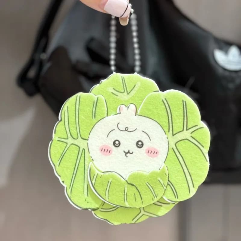Cute Kawaii Anime Chiikawa Baby Cabbage Usagi Plush Keychain Bag Charm Handmade Felt Accessory Decoration Gift for Friends New