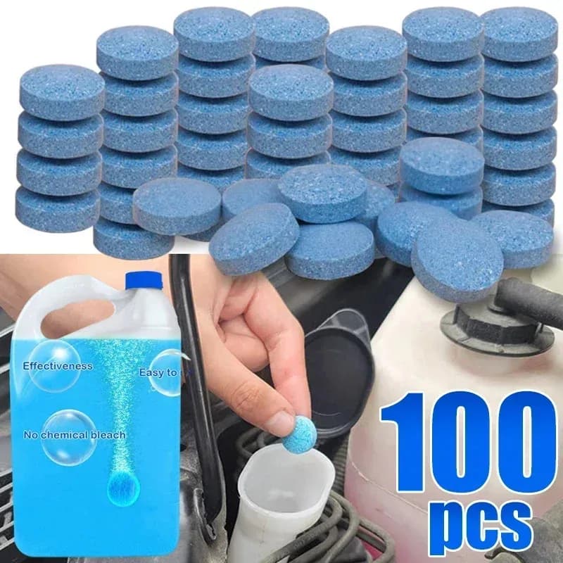 Detergente per parabrezza per auto, compresse effervescenti solide per acqua di vetro per accessori per la pulizia del lavavetri dell'auto