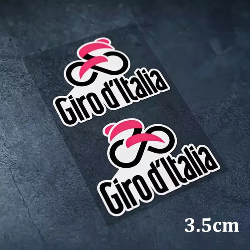 2 Pcs Tour de France Tour de Italy Logo Bicycle Decoration Stickers Bike Body Frame Reflective Decals Waterproof Helmet Sticker