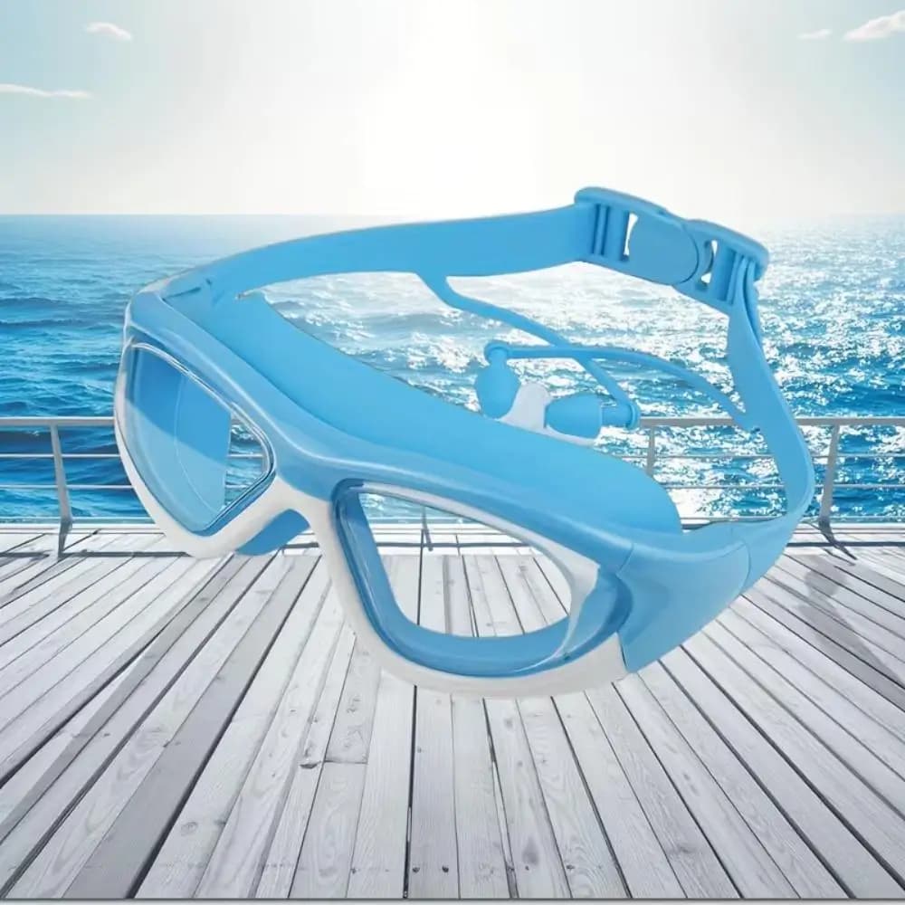 Swimming Goggles Adjustable With Earplug Storage Case Anti Fog UV Shield For Boys Girls 3 To 12 Year Water Sport Accessory