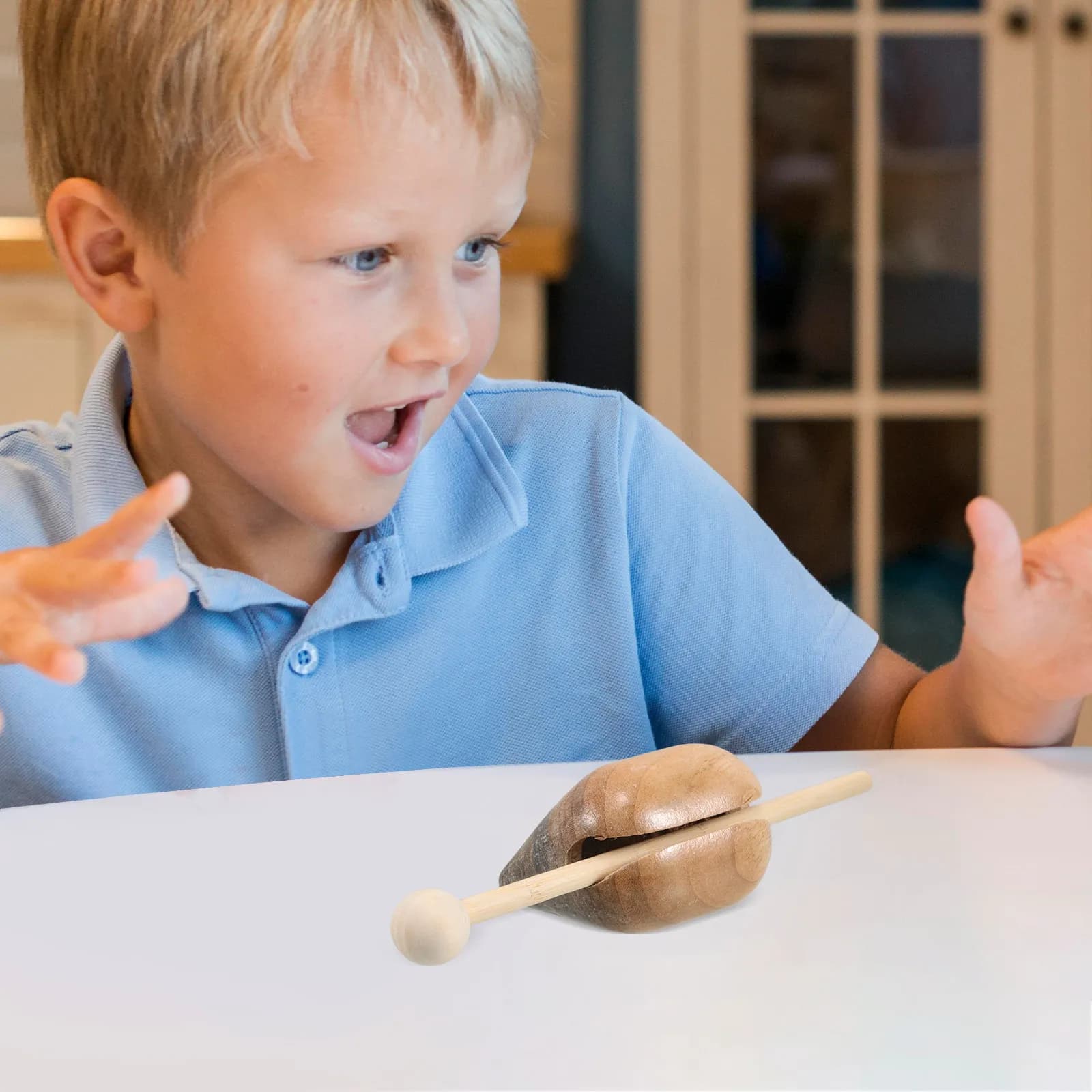 Blocco di Legno Montessori, Strumento a Percussione in Legno Progettato Appositamente per Bambini, Relax, Meditazione, Prima Infanzia