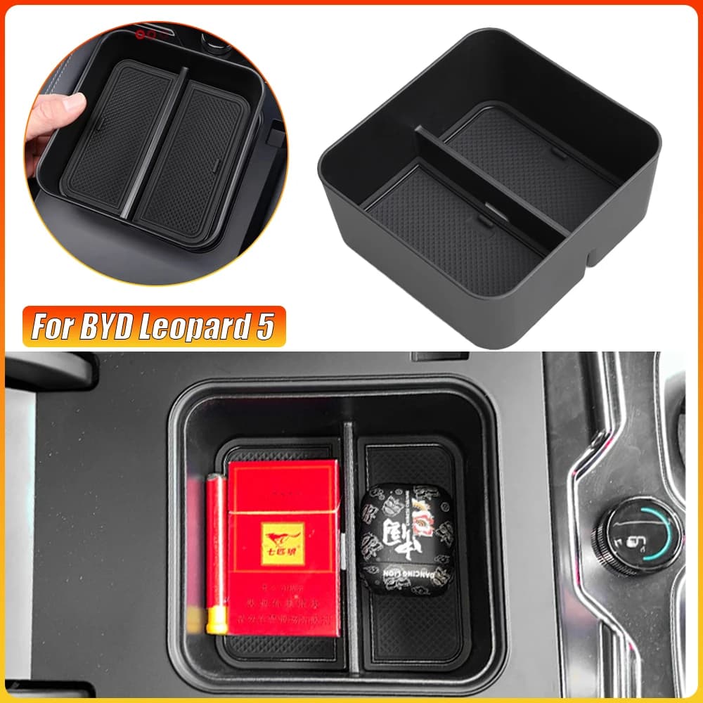 Car Center Console Bracciolo Scatola di immagazzinaggio Vassoio Organizer Tappetini antiscivolo per BYD Leopard 5 Accessori interni per automobili