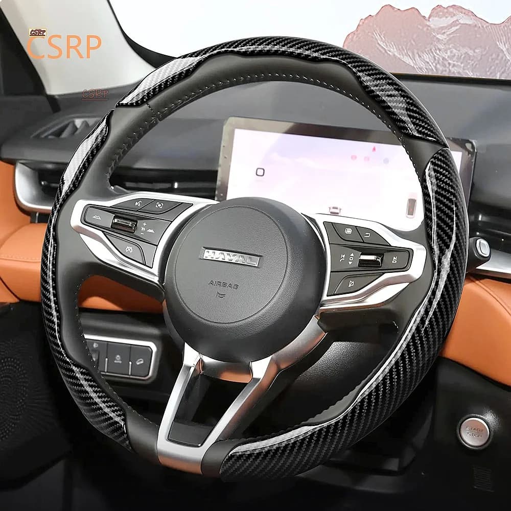 Suitable for Haval H6 H9 Jolion Dargo Carbon Fiber Steering Wheel Cover Snap-On Protective Shell