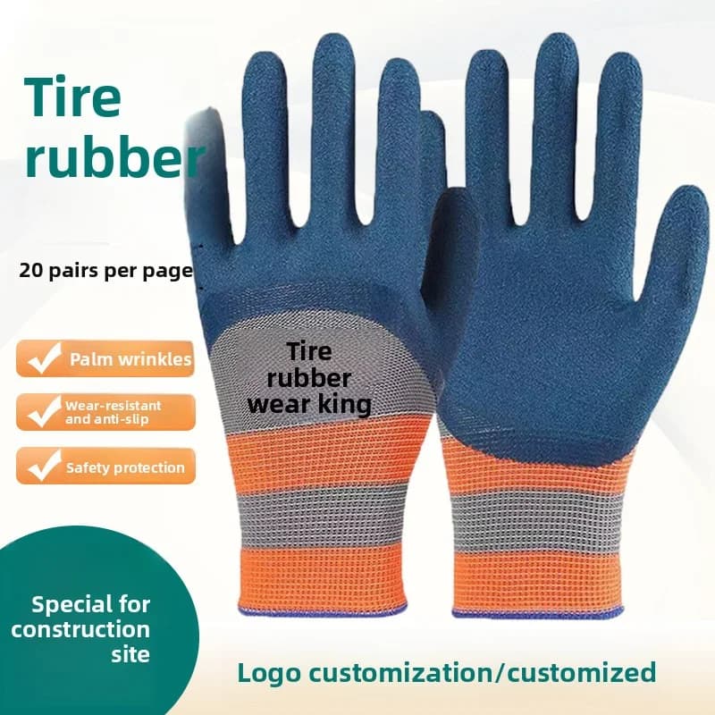 Guanti di Sicurezza in Gomma Lattice Resistenti all'Usura Antiscivolo per Cantieri Edili