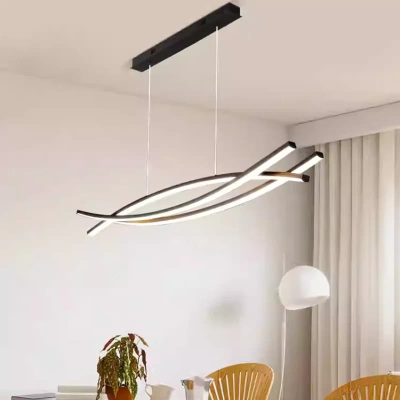 Restaurant pendant light modern simple luxurious personalized and creative 2025 new straight strip light fixture