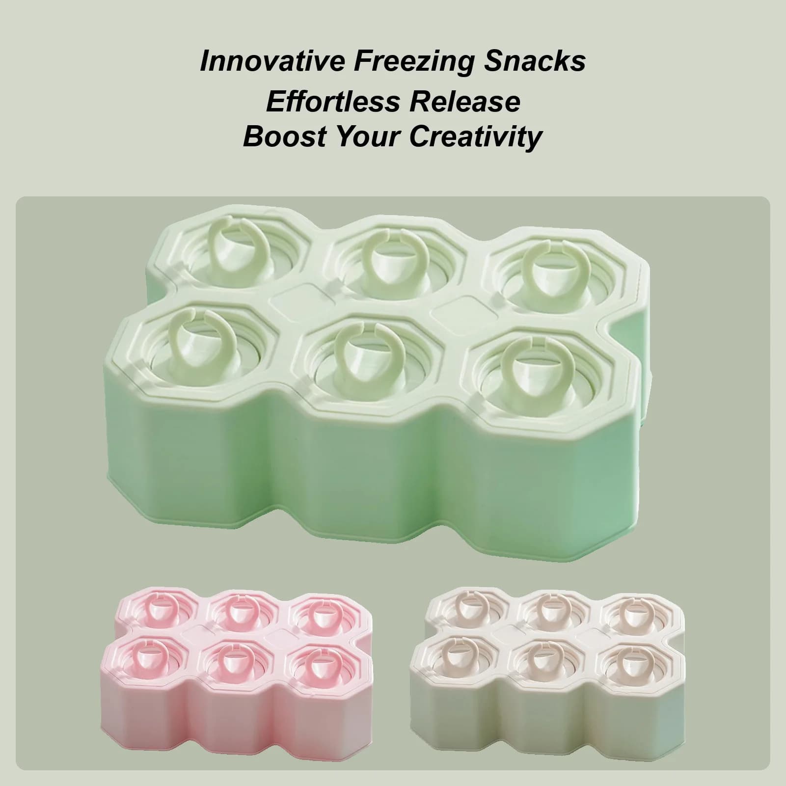 Stampi per ghiaccioli Stampi per ghiaccioli riutilizzabili per congelatore Macchina per ghiaccioli con rilascio facile Stampi per ghiaccioli a 6 griglie per gelato ghiaccioli per congelatore