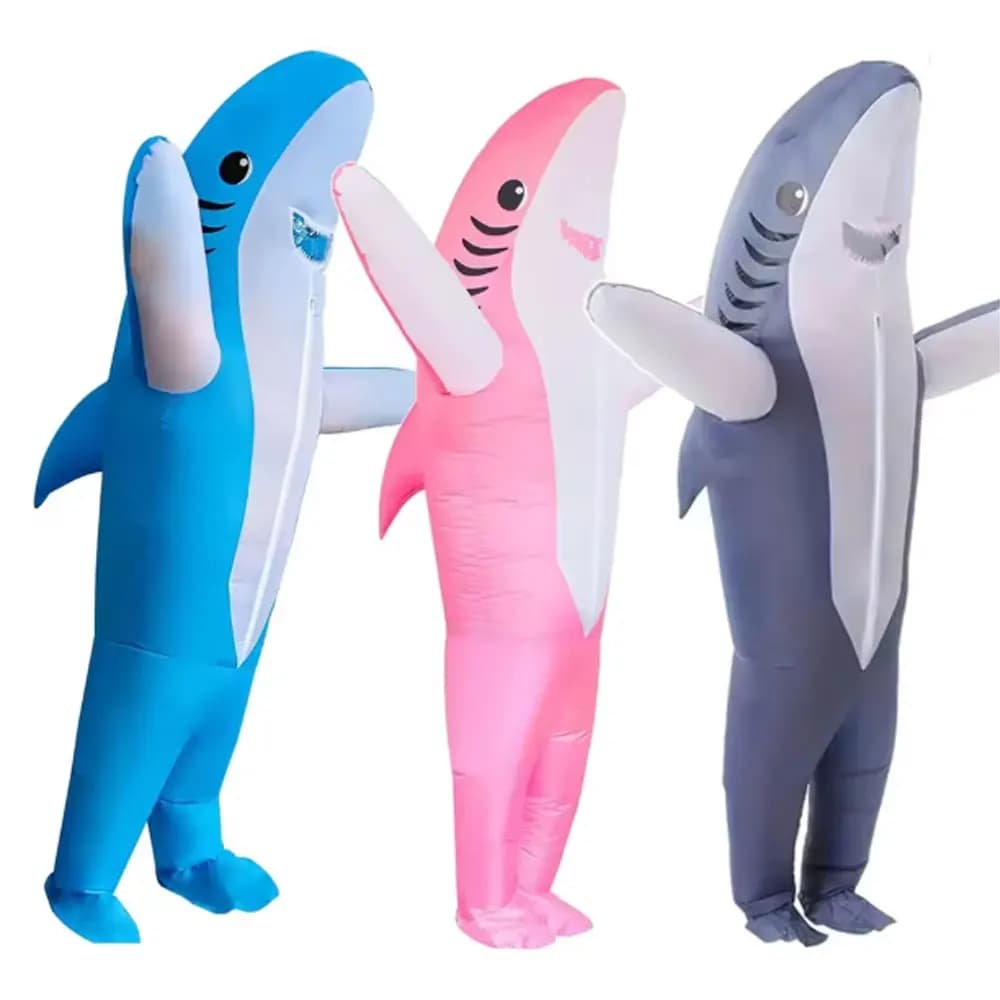 Halloween Ocean Animals Shark Inflatable Suit Cosplay Performance Costume Festival Party Amusement Park Wear Cartoon Dress Up