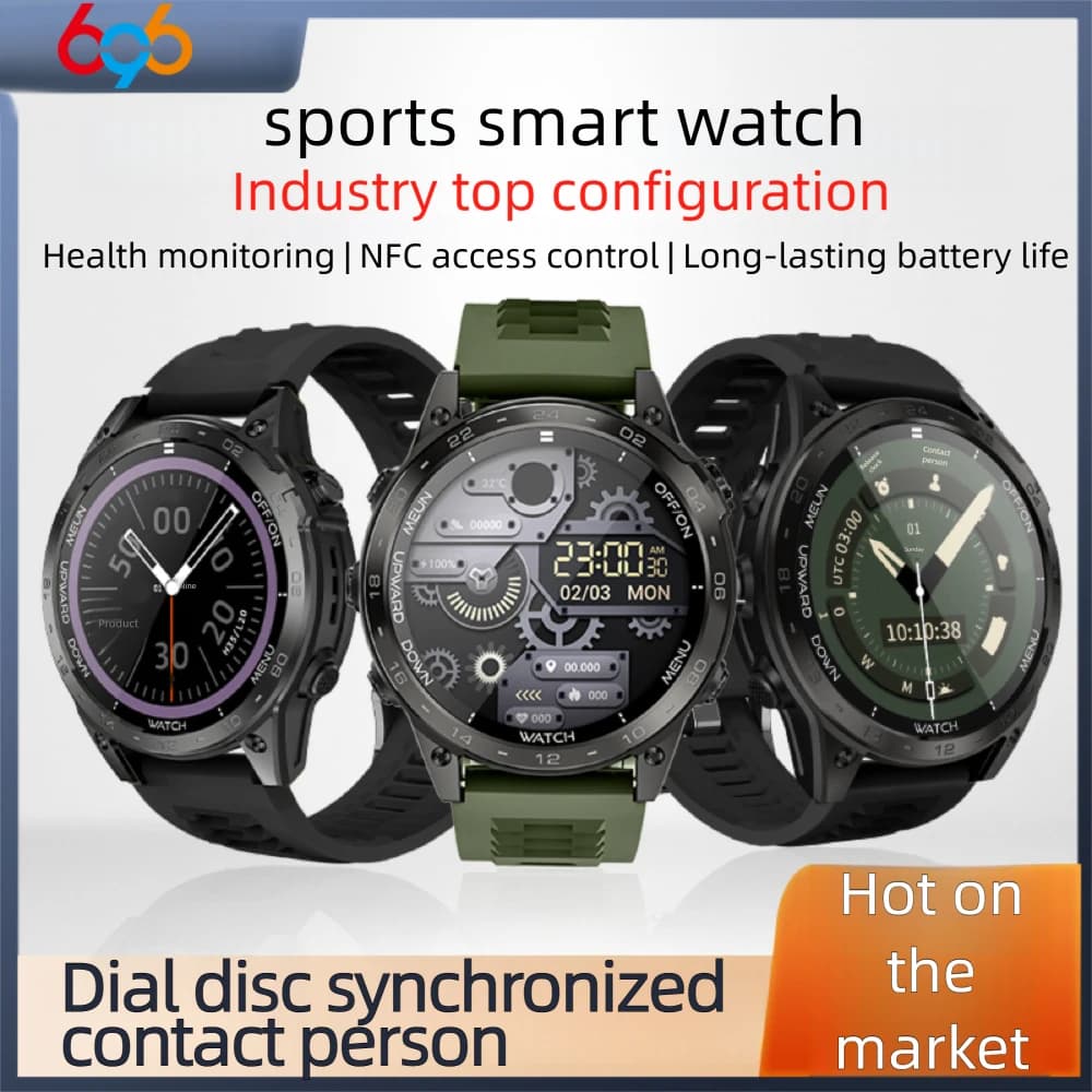 Blue Tooth Call Smart Watch NFC Smartwatch Meteo impermeabile Frequenza cardiaca 24 ore Monitoraggio della salute Orologio Password Blocco schermo Musica