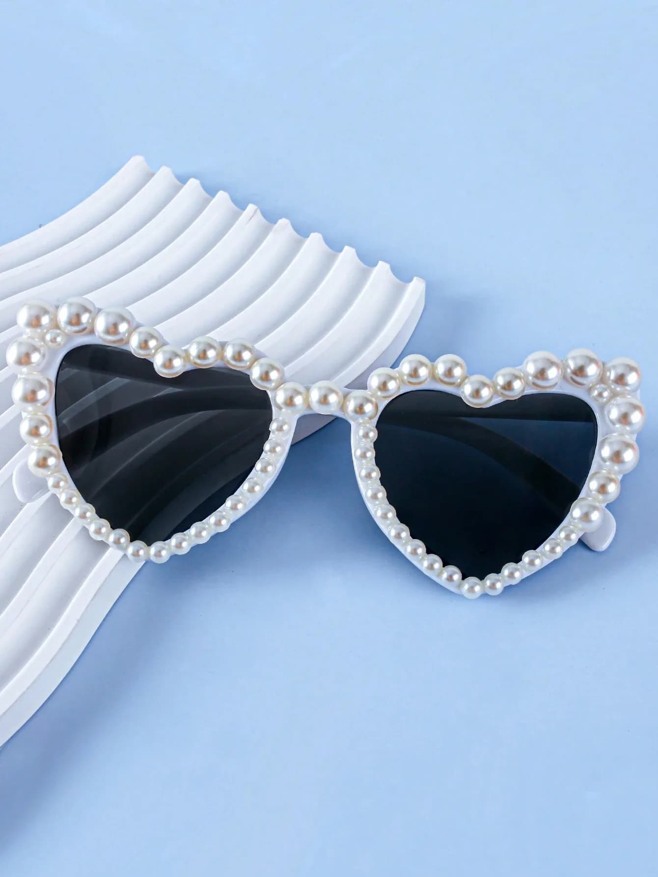 Occhiali da vista alla moda con perle a forma di cuore per donna, regalo casual per feste
