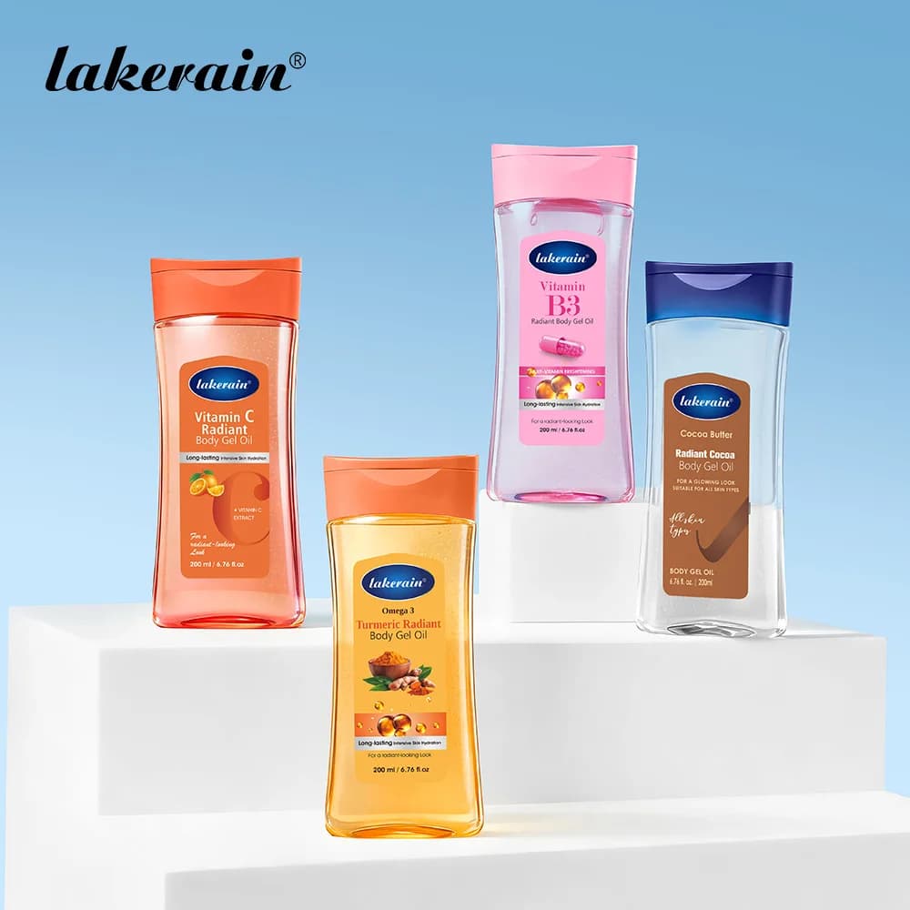 Olio Gel Corpo Illuminante al Cacao e Curcuma Idratante e Levigante con Vitamina C e Vitamina B3 per il Trattamento della Pelle Secca