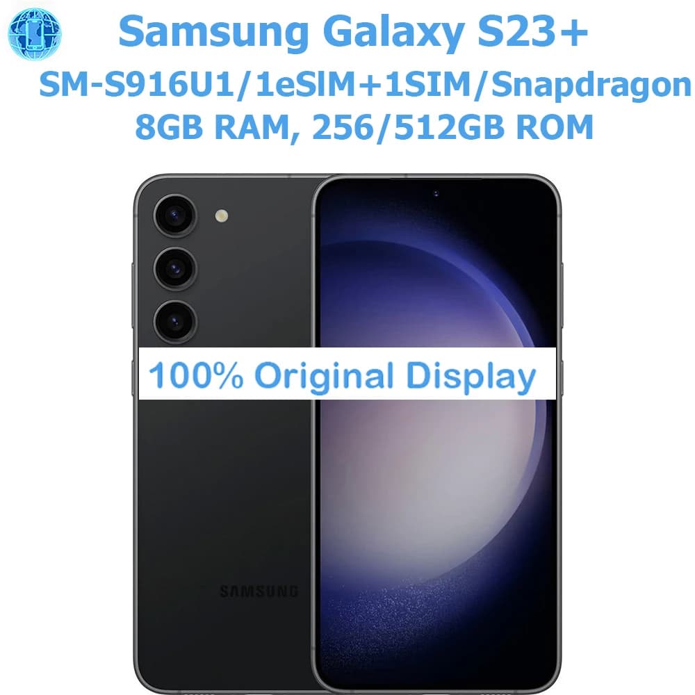 Samsung Galaxy S23 Plus S23+ 5G S916U1 Smart Android Phone da 6,6 pollici 50MP 30fps 4700mAh S23+ 45W NFC US Edition Sblocco originale