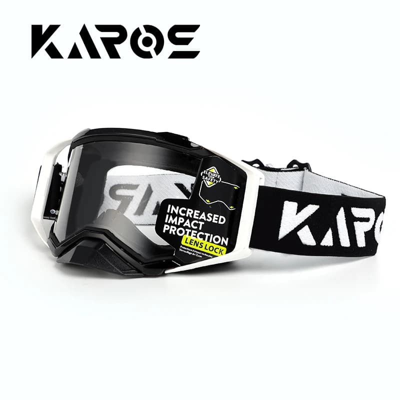Karos UV400 motocross glasses, motorcycle glasses for men and women, off-road sports glasses for MTB ATV MX, wide vision, compatible with most helmets
