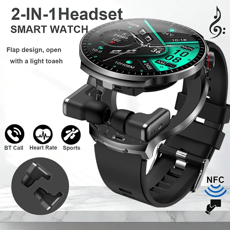 2026 T-REX3 Nuovo 2 in 1 Smartwatch con auricolari Smartwatch TWS Auricolare Bluetooth Frequenza cardiaca Monitor di ossigeno nel sangue Orologio sportivo