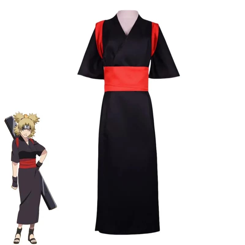 Anime Nara Temari Costume Cosplay Giapponese Kimono a maniche corte Accappatoio Cintura Parrucca Donna adulta Vestito di Carnevale di Halloween olp;4