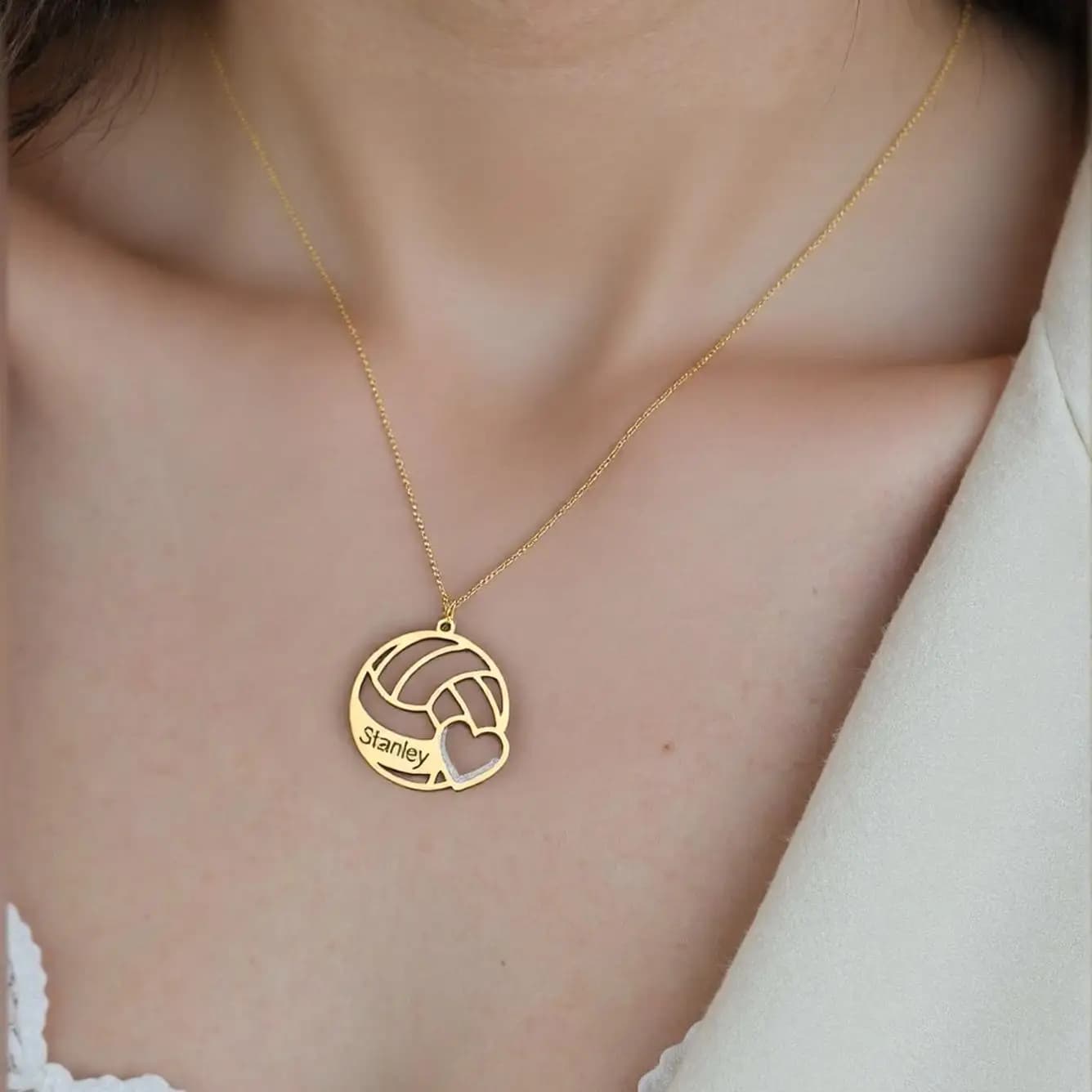 Dreamtimes Collana con numeri sportivi Numero di pallavolo Regalo personalizzato per anziani Collana con numeri di collana di pallavolo Numero delicato