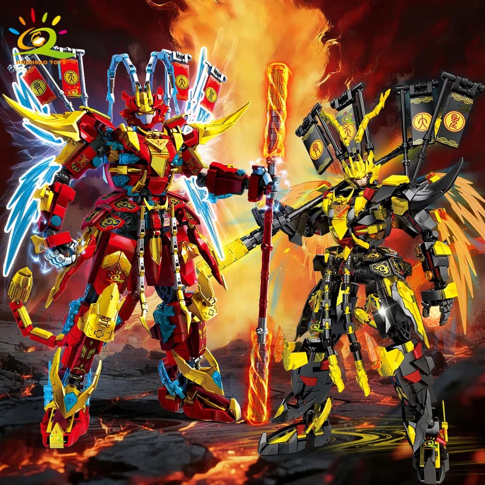 HUIQIBAO Modello Mech di Wukong, Blocchi da Costruzione Fai-da-Te, Set Robot con Armatura, Ornamenti Decorativi, Mattoncini Giocattolo per Adulti, Regalo