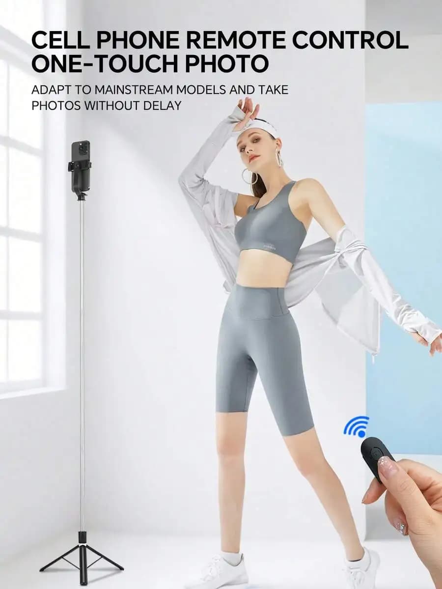 1700mm Wireless Selfie Stick Tripod With Remote For iPhone Android Stable Shooting Vlog Live Streaming