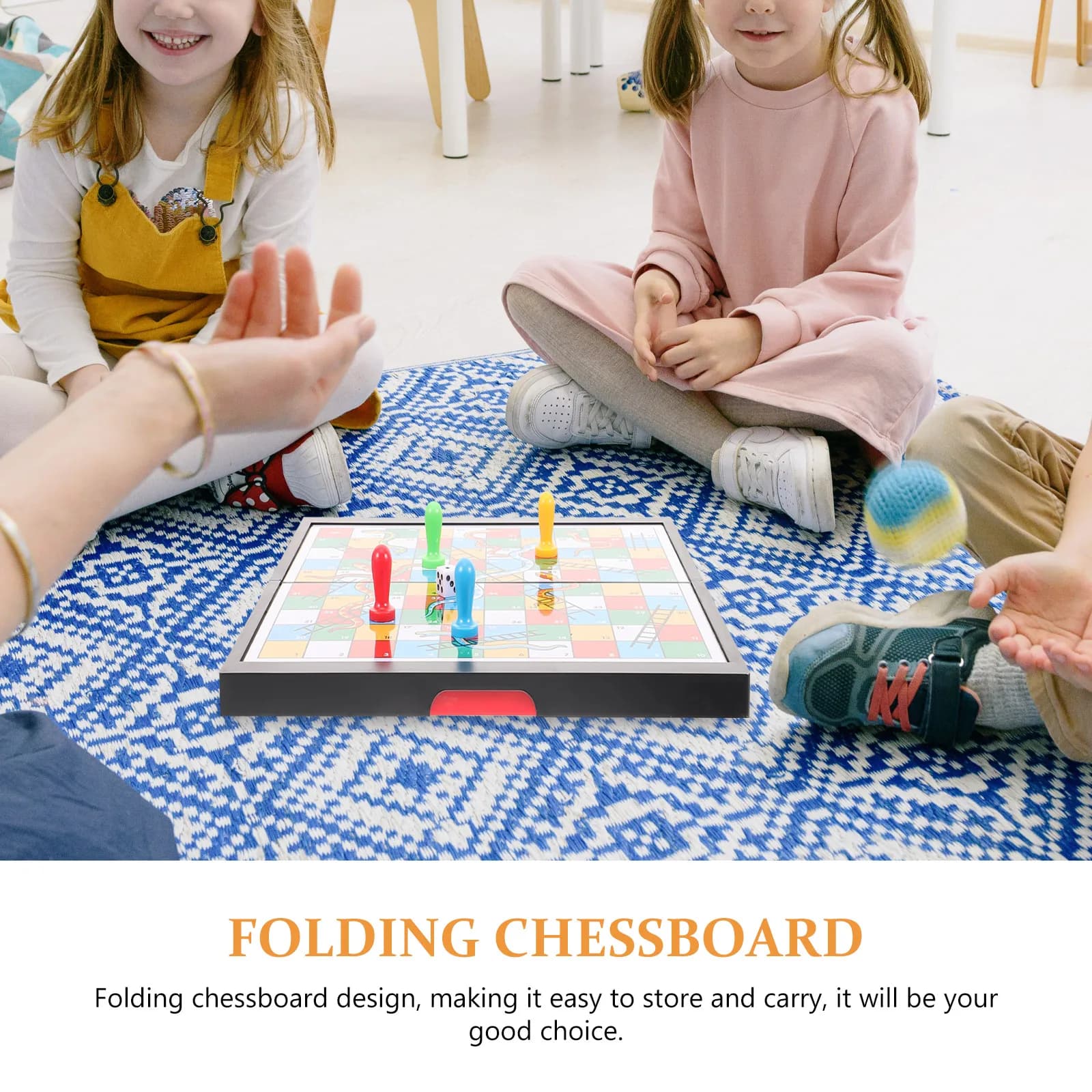 1 Set Scale di serpenti Scacchiera magnetica pieghevole per bambini Famiglia Gioco da interni Viaggio educativo per bambini Leggero