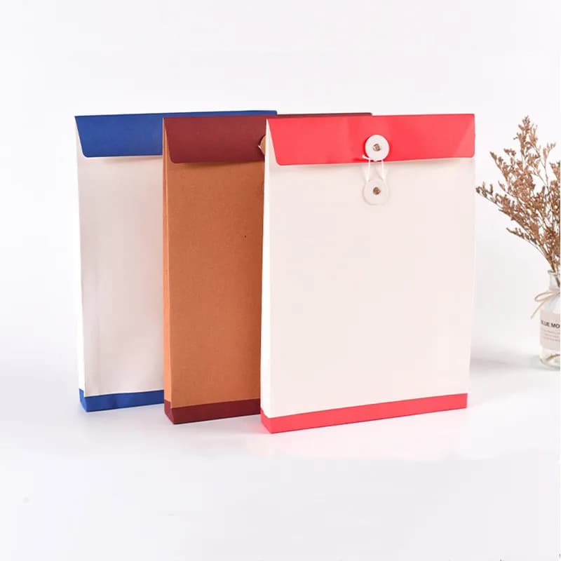 100 buste buste portadocumenti in carta kraft marrone A4 buste per organizer per archiviazione documenti con borsa per cartelle per ufficio scolastico a corda