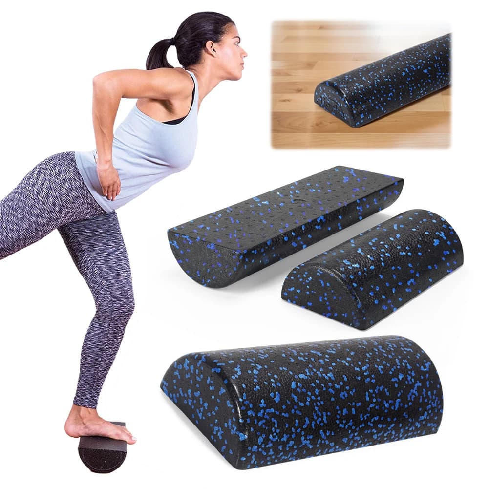 Half-Round Yoga Roller Massage Roller High Density Semi-Circular Foam Roller 30cm Back Stretcher Multi-Function for Back Leg
