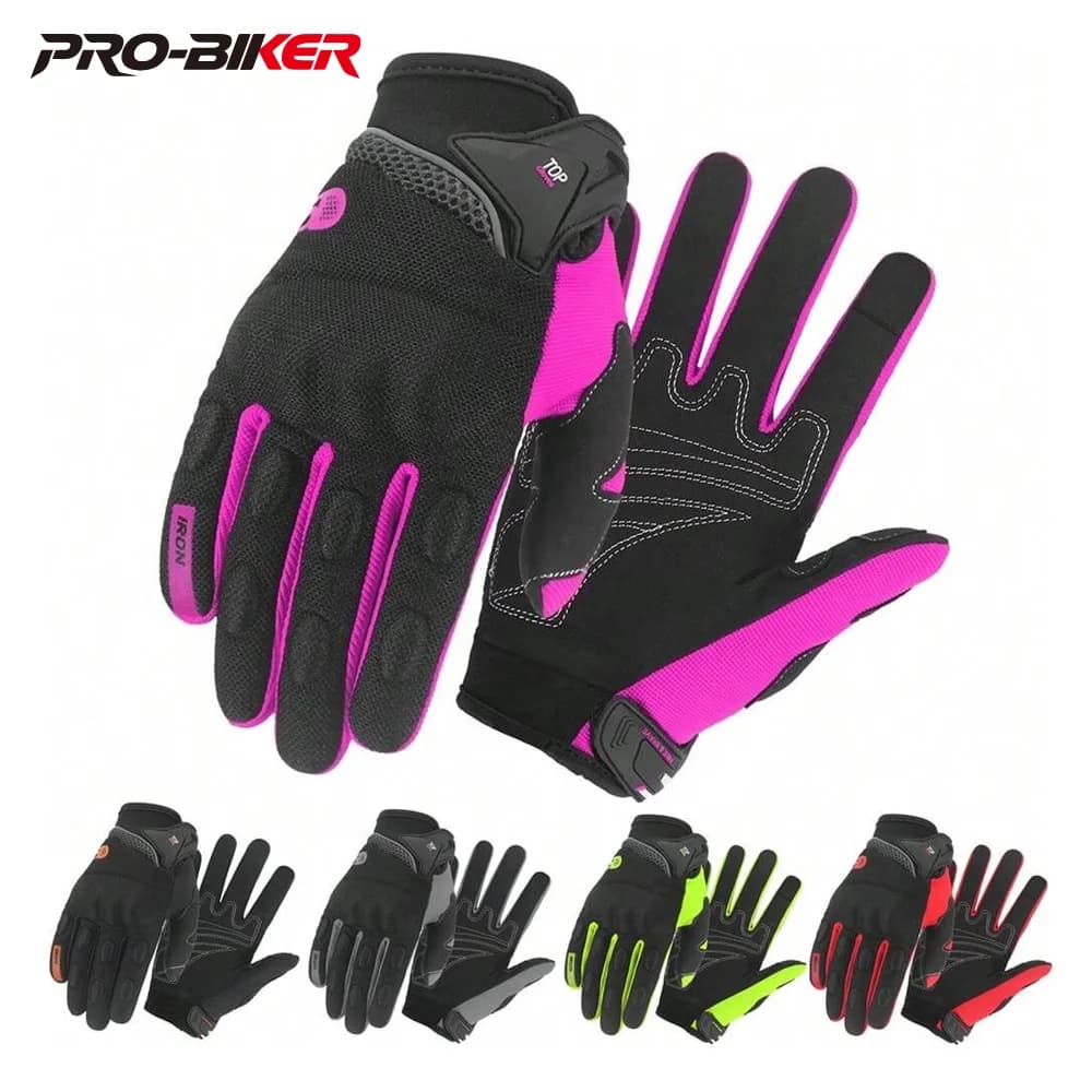 Guanti da moto Guanti da moto traspiranti in rete estiva Guanti da motocross touch screen con dita intere Guanti da ciclismo touch screen