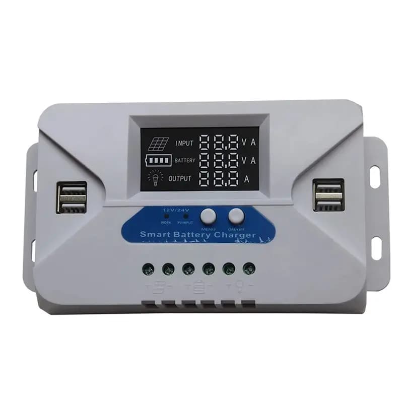 Regolatore di Carica Solare ABGN PWM 60A 12V/24V, Controllore di Energia Solare, Regolatore per Pannelli Solari, Supporto Universale per Batterie