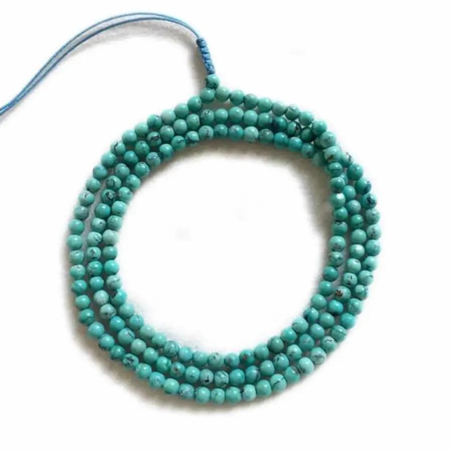 Collana di perline turchese naturale fatta a mano da 6 mm, collana con bottoni per polsino da uomo, perline di preghiera Ramadan, meditazione da donna, regalo di festa