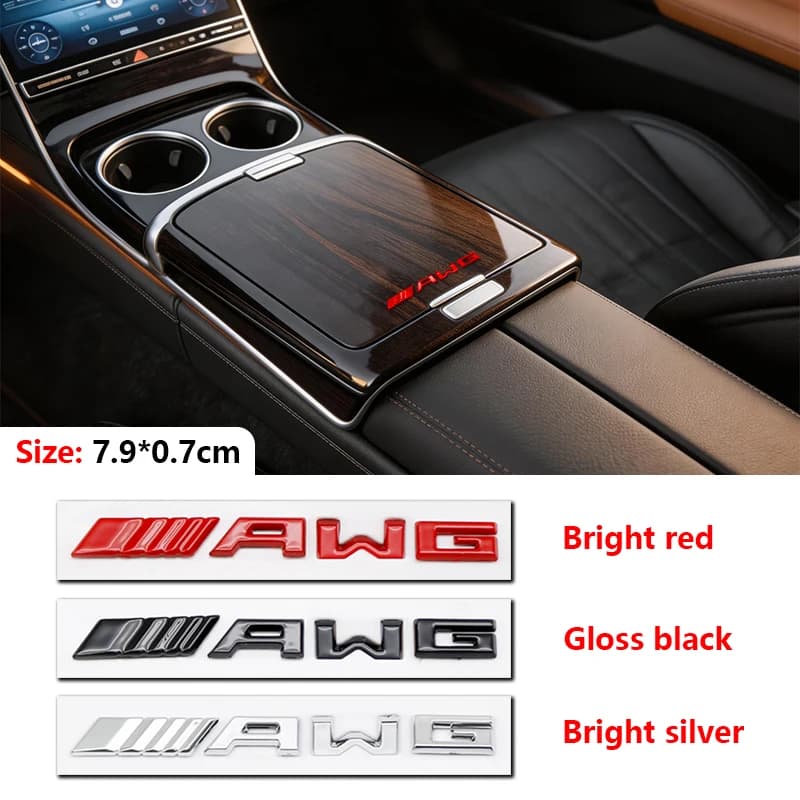 3D ABS Black Silver Red Center Console Dashboard Emblem Badge Stickers For Mercedes Benz AMG C63 E63 W204 W205 W177 Interior