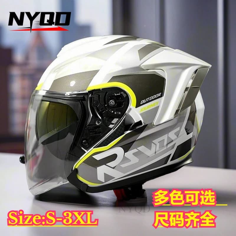 Casco Aperto 3/4 per Uomo, Certificato 3C, Casco Moto Traspirante Estivo per Bici Elettrica e Scooter