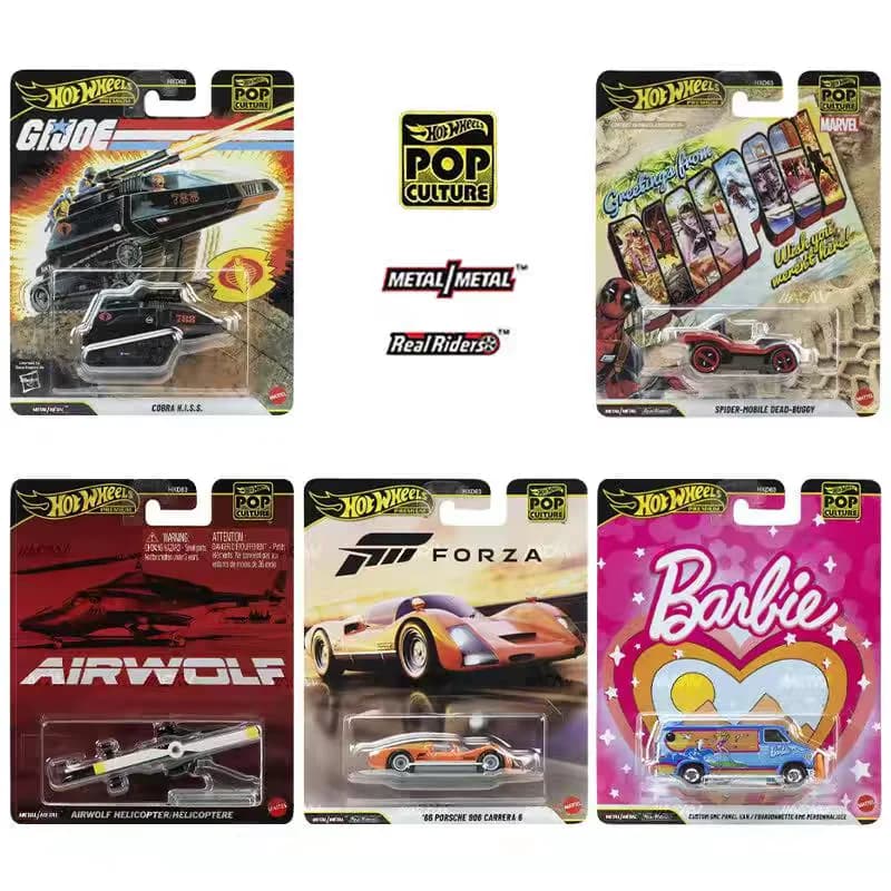 Disponibili Hot Wheels HXD63 Serie POP Culture Modellini Auto in Metallo Porsche 906 Barbie Cobra Airwolf Collezione Giocattoli Sorpresa