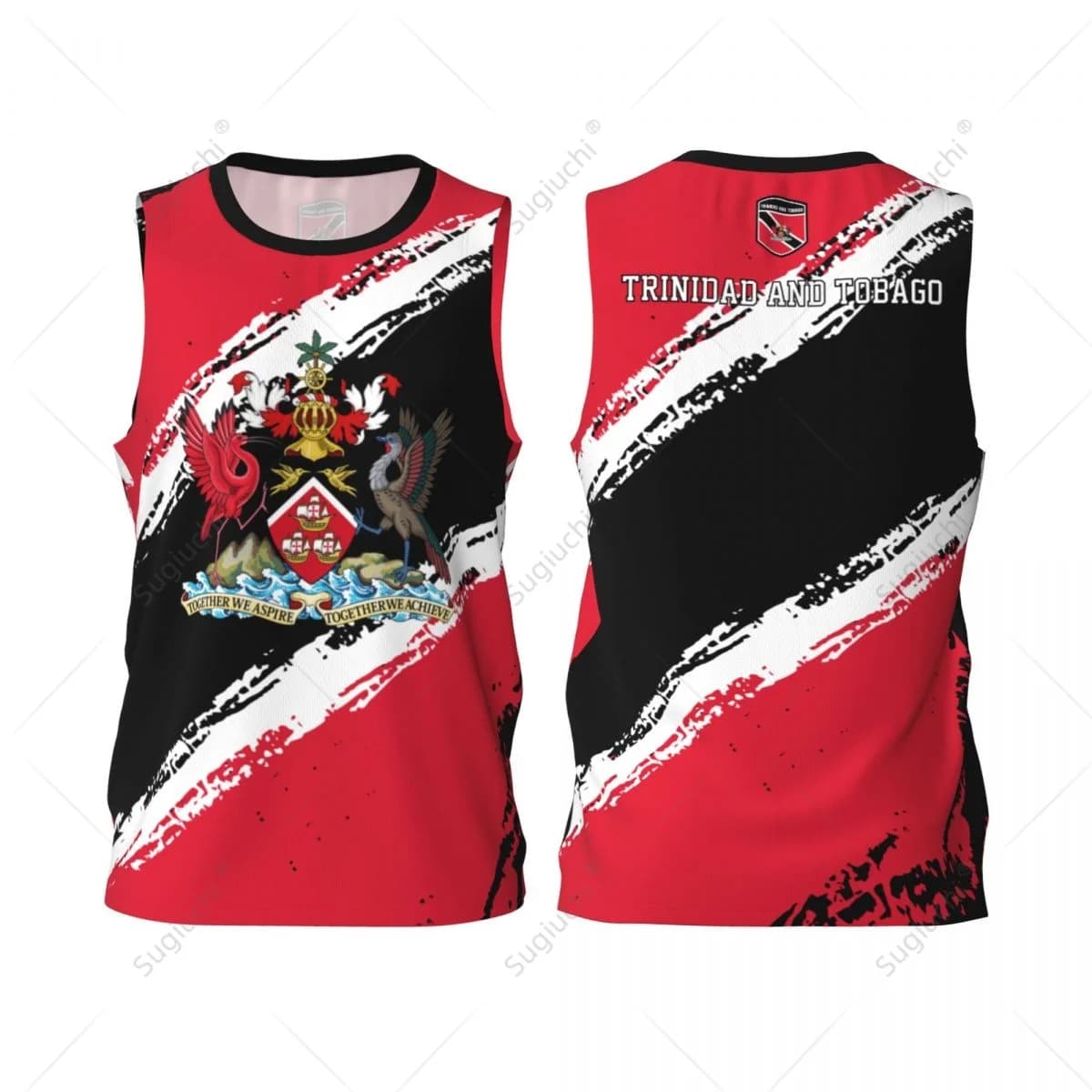 Men Basketball Sports Trinidad And Tobago Flag Running Fitness Multifunction Jersey Sleeveless shirt Custom Name Nunber