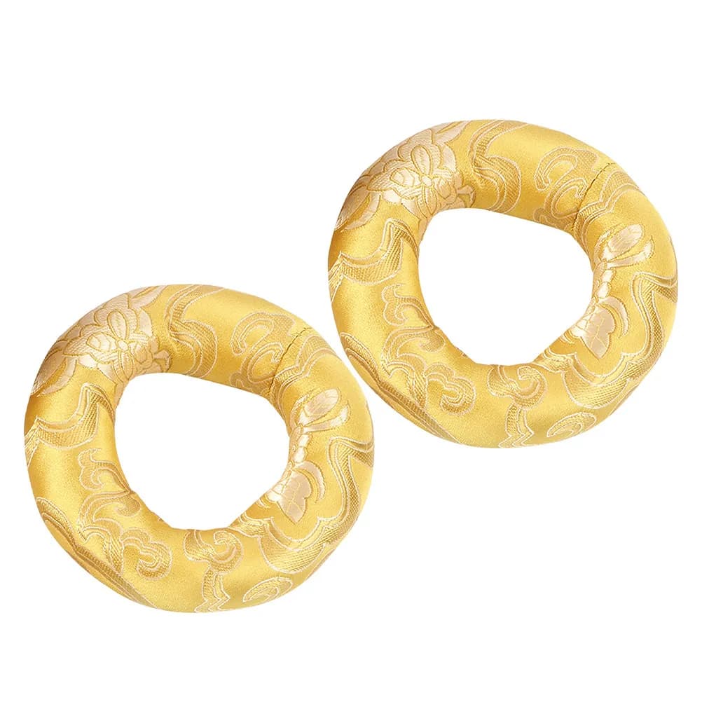 2Pcs Singing Bowl Cushion Set Cotton Round Pad for Tibetan Sound Bowls Meditation Support Stable Base Scratch Protection