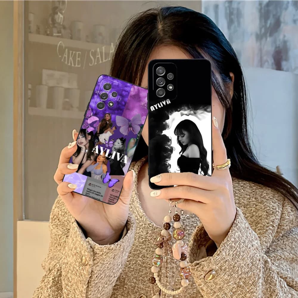 Ayliva Mobile Phone Case for Samsung Galaxy A73 72 71 70 56 55 54 53 52 36 35 34 23 16 15 5G Black Cellphones Smartphone Cover
