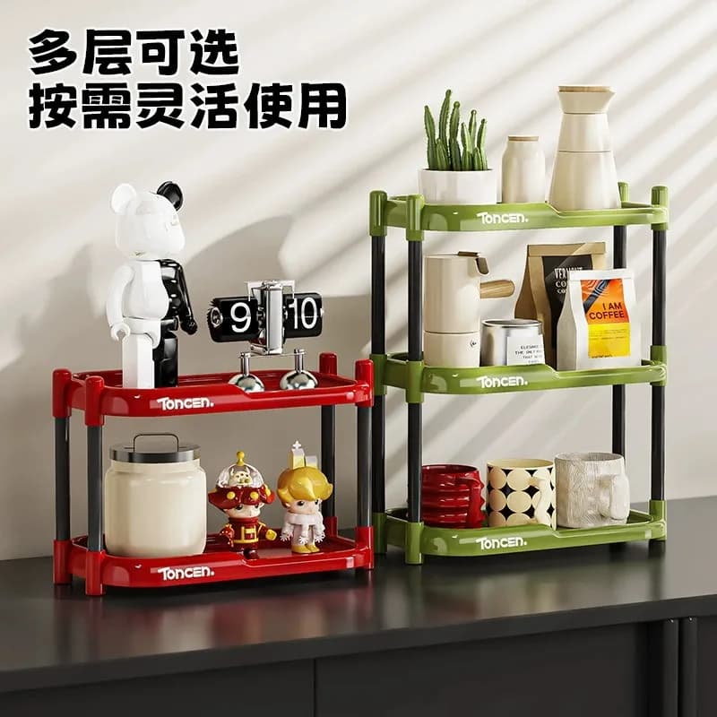 Multi-Functional Desktop Organizer Rack Large Capacity Storage Shelf for Office Home Bedroom Living Room Kitchen