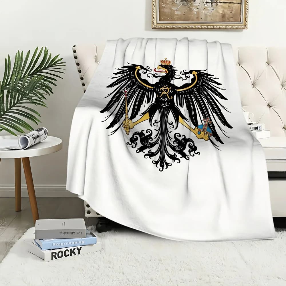 Flag of Prussia Art Blanket Blanket for Couch Sofa Travel Home Hiking Picni Bed Beding Flannel Blanket birthday gift