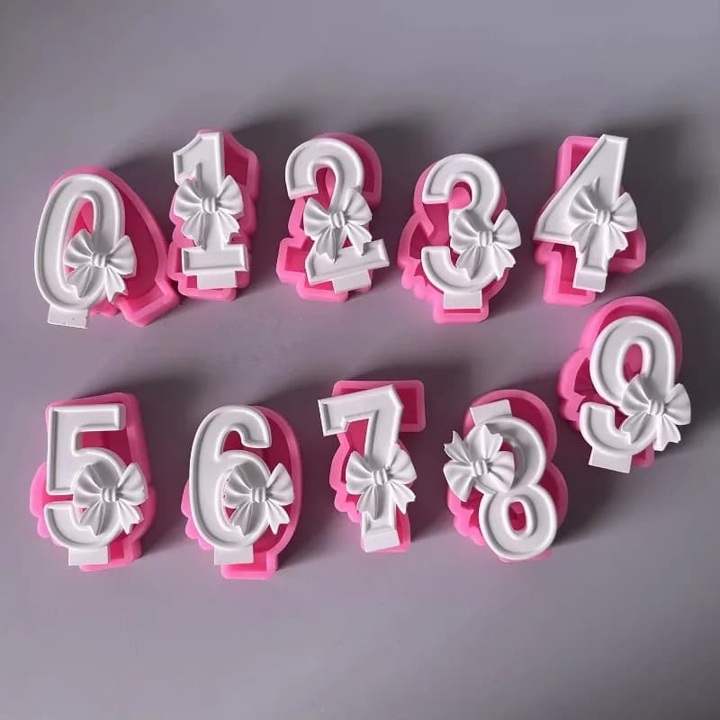 Nuovo Stampo in Silicone a Forma di Fiocco per Candele di Compleanno, per DIY, Fondente, Torte, Cioccolato, Caramelle, Creazioni Artigianali, Decorazioni per Feste e Pasticceria