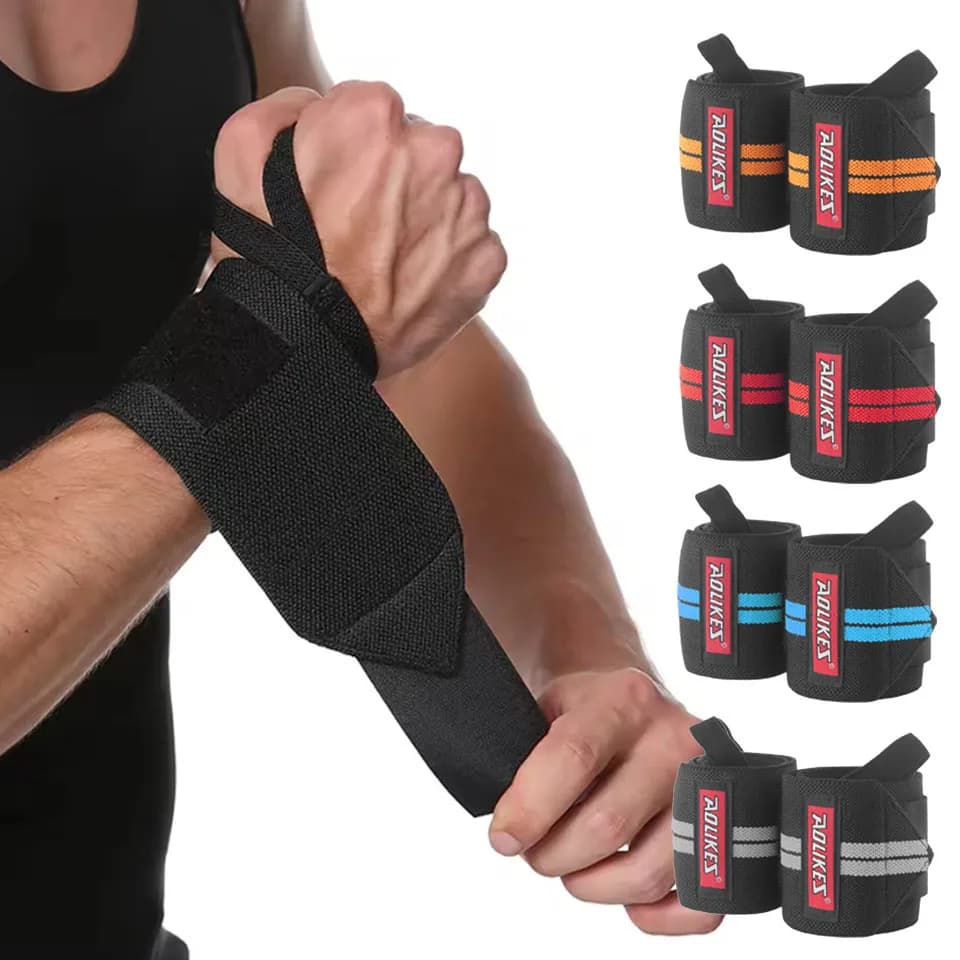 AOLIKES 1 paio di fasce da polso per sollevamento pesi, cinturini da polso da palestra per sollevamento pesi, supporto per polso per powerlifting, allenamento per la forza