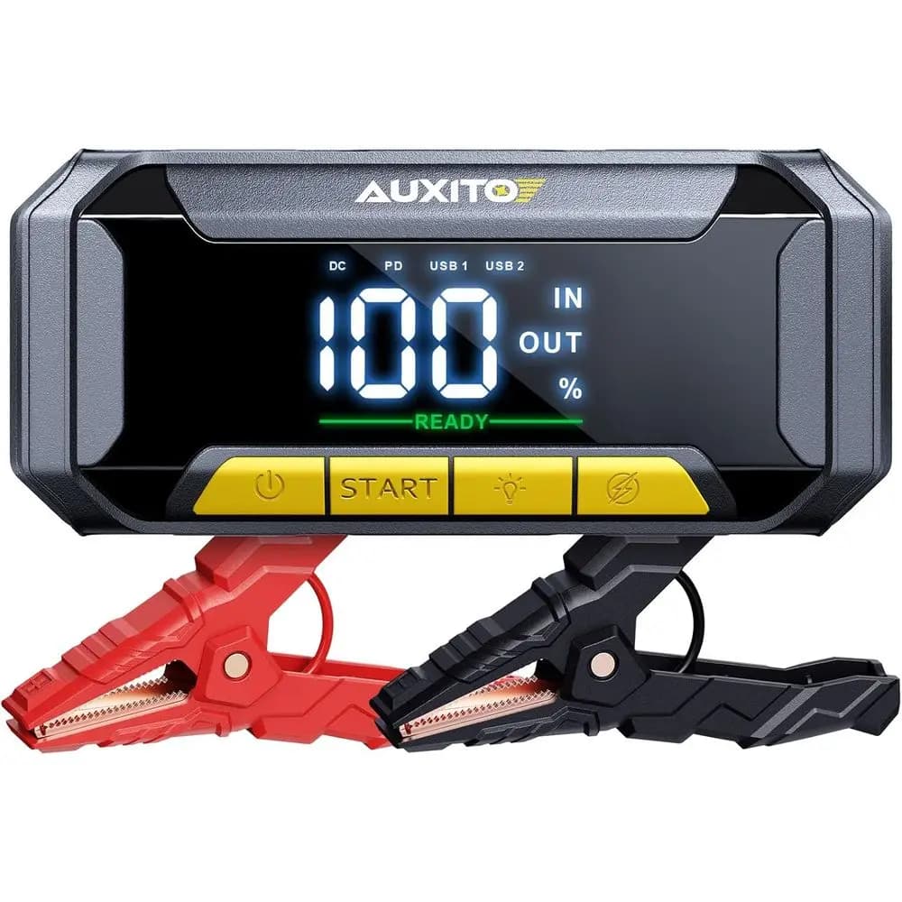 Avviatore di Emergenza Portatile 12000mAh, Ricarica Rapida 60W, Display LCD, Luce LED 700LM