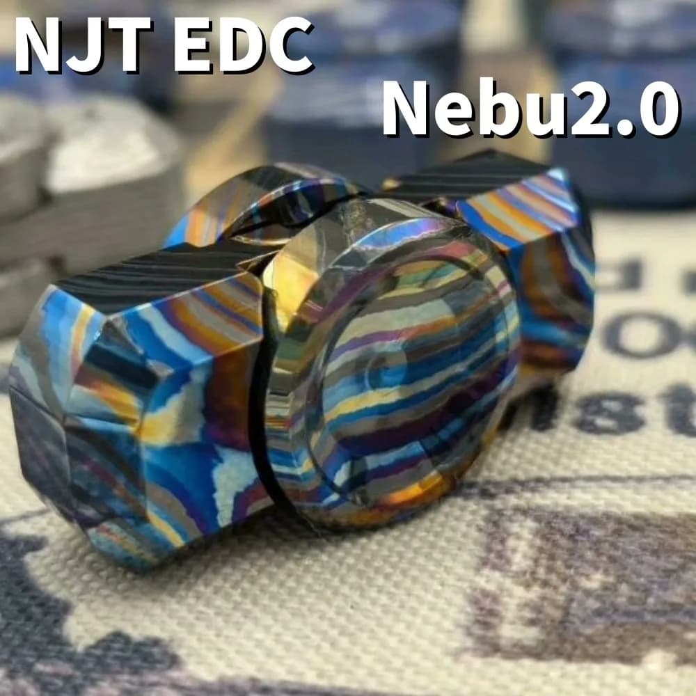 NJT EDC Nebu2.0 Fidget Spinner Disegni originali Giroscopio Gadget per alleviare l'ansia Fidget Spinner a due pale Fidget Toys