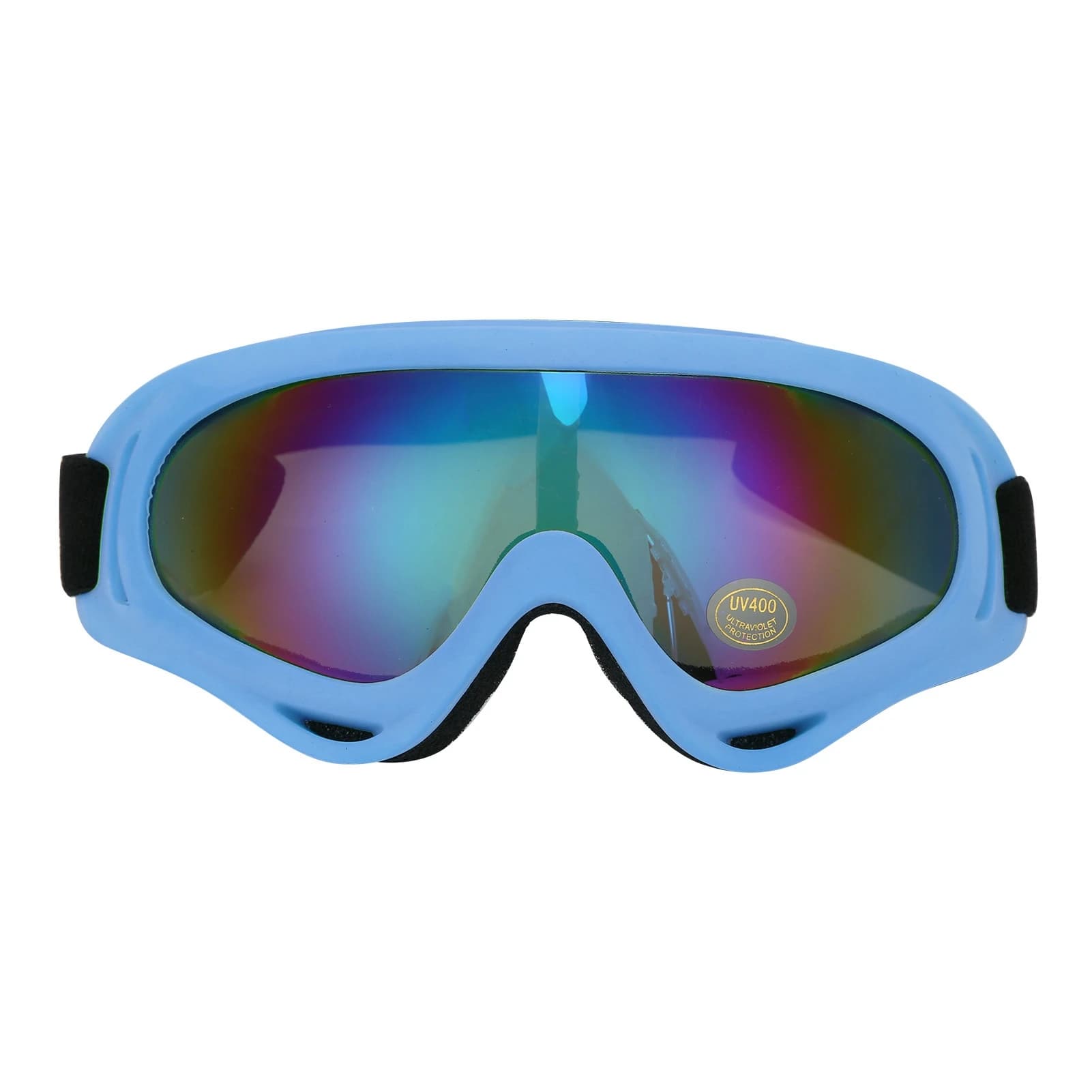 Occhiali da Sci Universali per Bambini, Lenti Antiappannamento a Doppio Strato, Protezione UV Antivento per Sci e Sport sulla Neve, Attrezzatura da Sci Blu