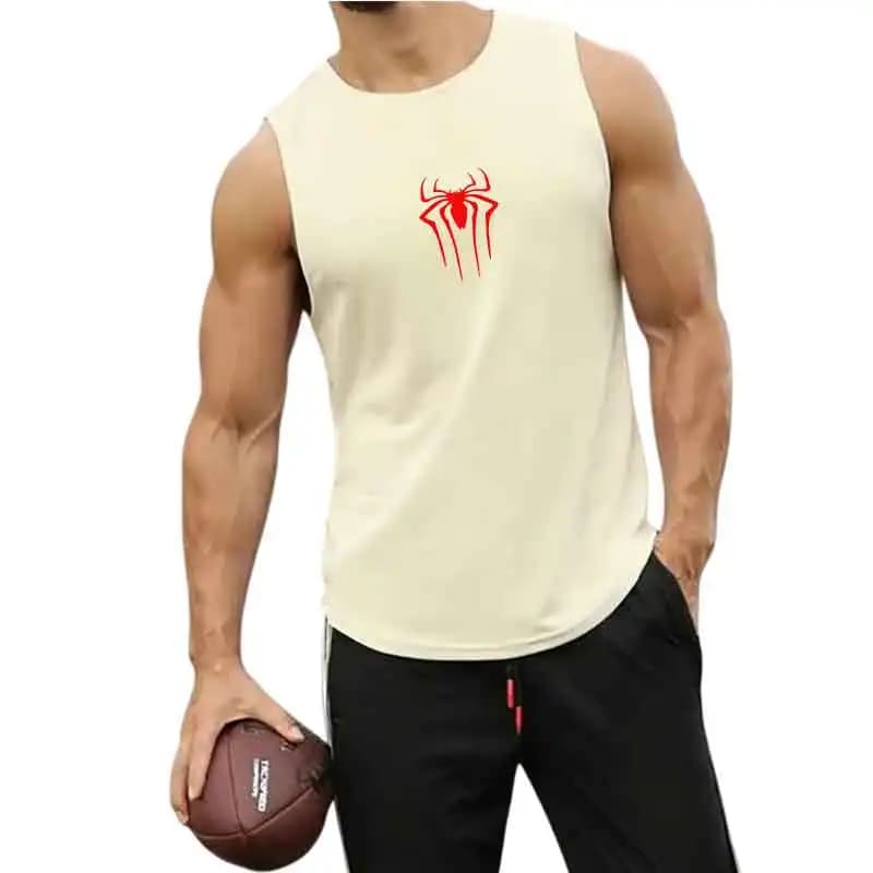 Men's Summer Canotta for Gym, Fitness Training Clothing, Sleeveless Knit Larga for Bodybuilding, Fashion Sports Canotta for Basketball